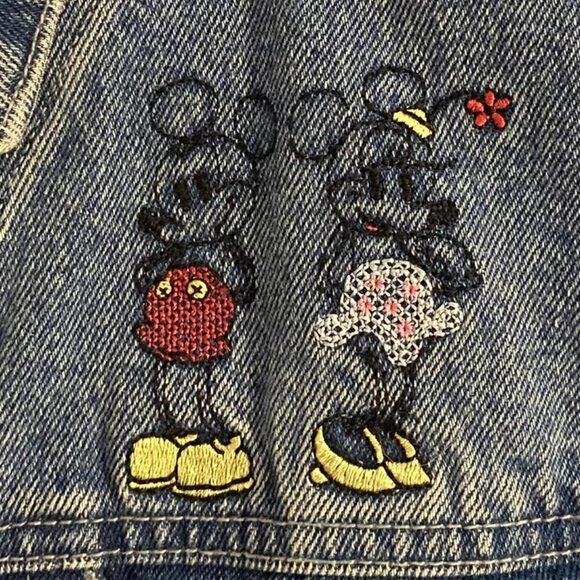 Disney Store Embroidered Mickey & Minnie Mouse Denim/Jean Jacket, Small. - Picture 6 of 10